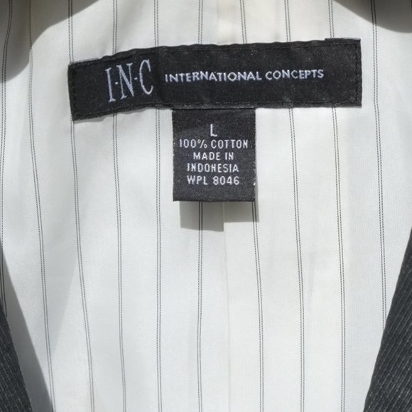 INC International Concepts grey cotton sports jacket L - Picture 3 of 6